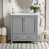 Bathroom Vanity With Single Sink, Combo Cabinet Undermount Sink, Bathroom Storage Cabinet With Two Doors And A Drawer, Soft Closing, Multifunctional Storage, Solid Wood Frame - Gray