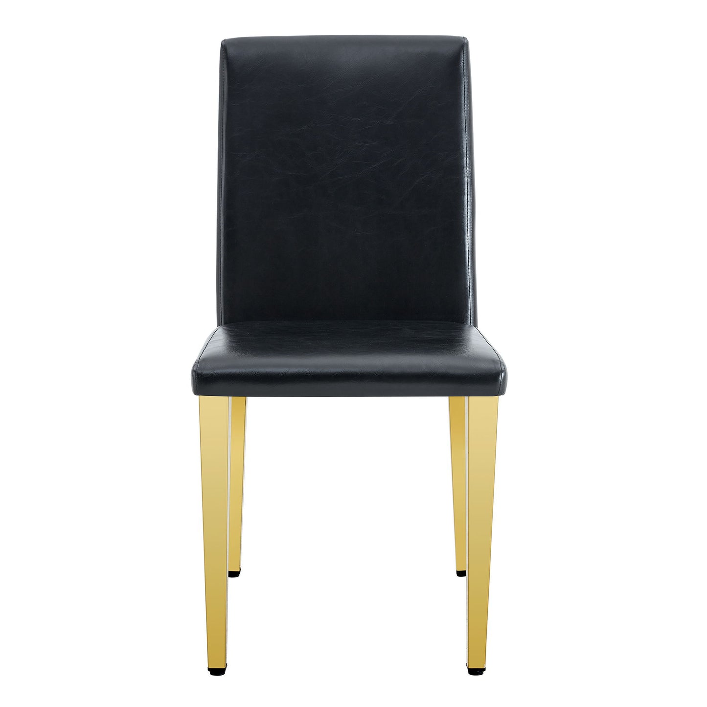 (Set of 4) Backrest Chairs With Gold Metal Legs A Perfect Pairing, Ideal For Minimalist And Modern Home Decor Styles - Black / Gold