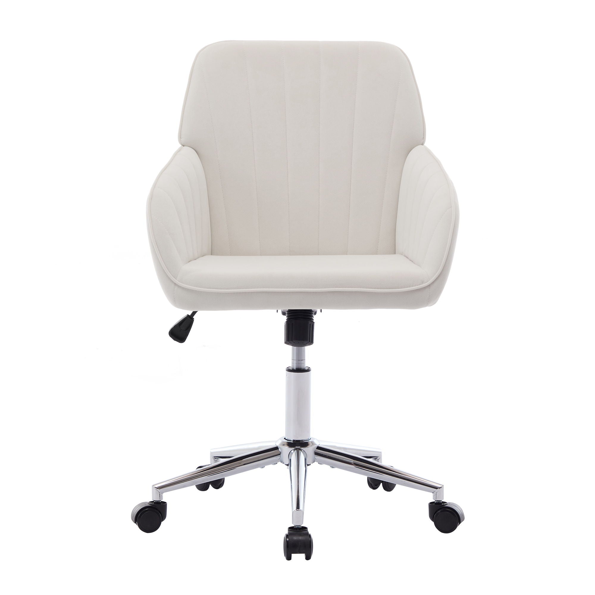 Adjustable Office Chair, Ergonomic Swivel Chair, Velvet Backrest Seat, Comfortable For Long Sitting - Beige
