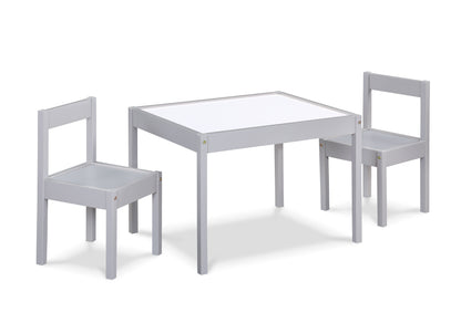 Gibson - 3-Piece Dry Erase Kids Table & Two Chair Set - Gray