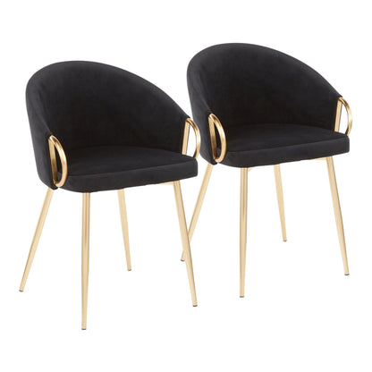 Claire - Contemporary & Glam Chair (Set of 2) - Gold / Black