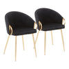 Claire - Contemporary & Glam Chair (Set of 2) - Gold / Black