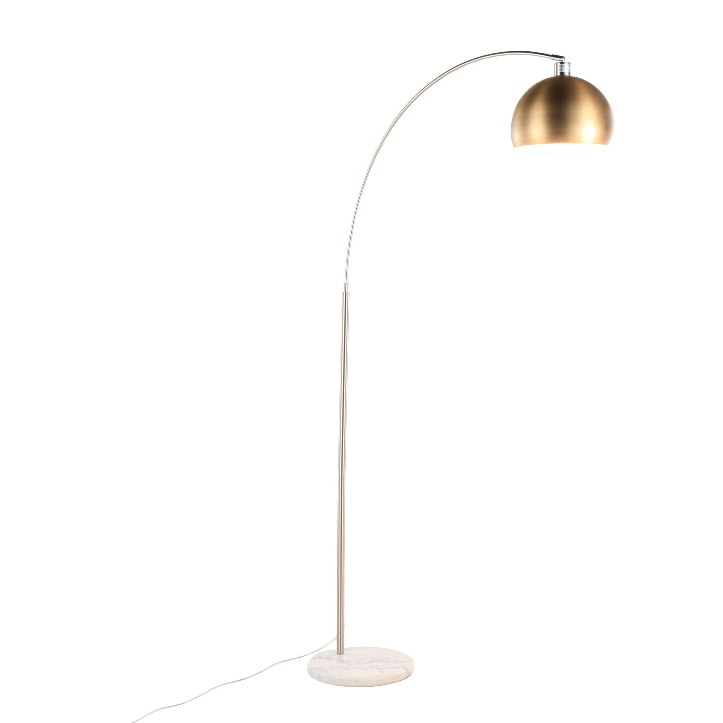 March - Contemporary Floor Lamp - Nickel / Antique Brass