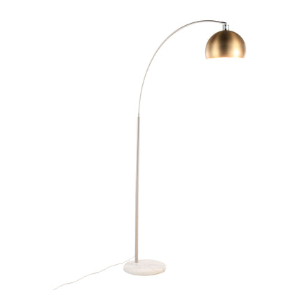March - Contemporary Floor Lamp - Nickel / Antique Brass