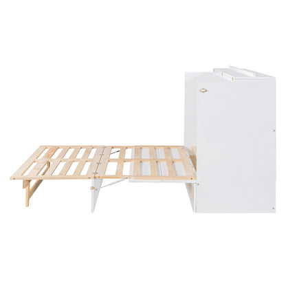 Queen Murphy Elegant Bed With Large Drawers - White