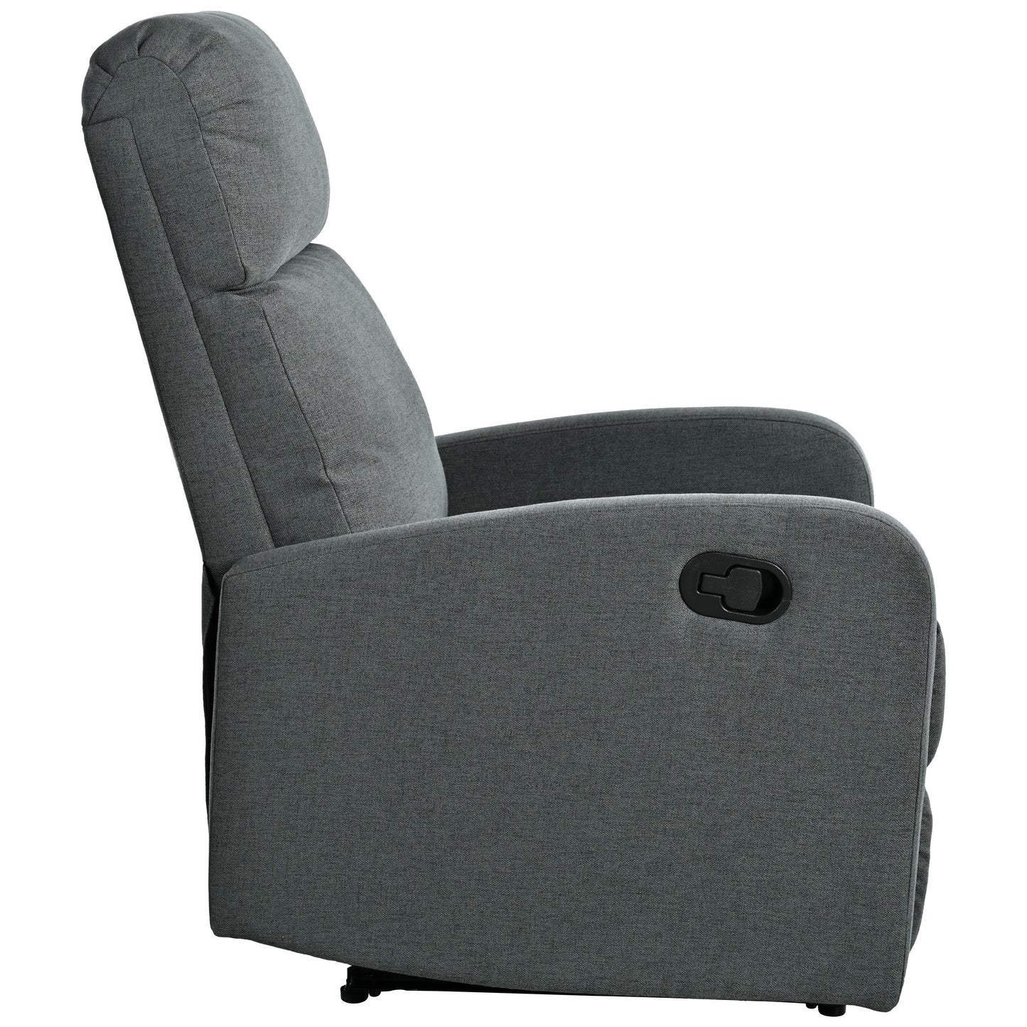 Modern Manual Recliner, Home Theater Chair With Adjustable Backrest For Living Room - Charcoal