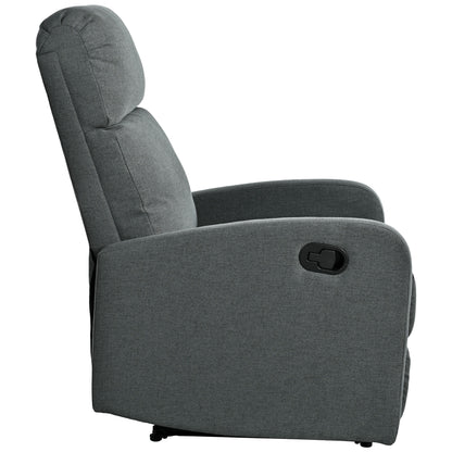 Modern Manual Recliner, Home Theater Chair With Adjustable Backrest For Living Room - Charcoal