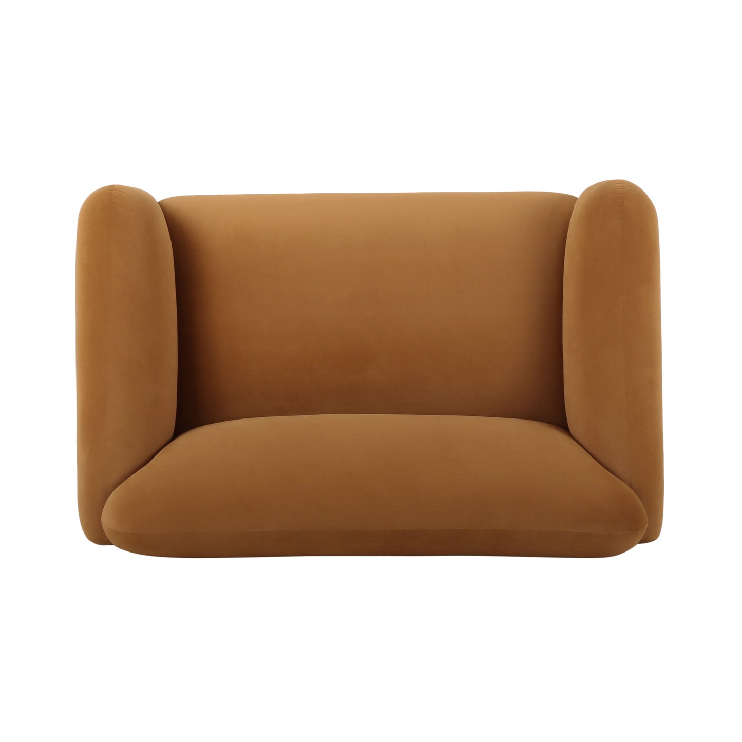 Sway - Upholstered Loveseat With Wood Legs And Round Arms - Yellow
