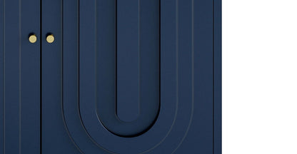 Modern Lacquered 4 Door Wooden Cabinet Sideboard Buffet Server Cabinet Storage Cabinet, For Living Room, Entryway, Hallway, Office, Kitchen And Dining Room - Blue