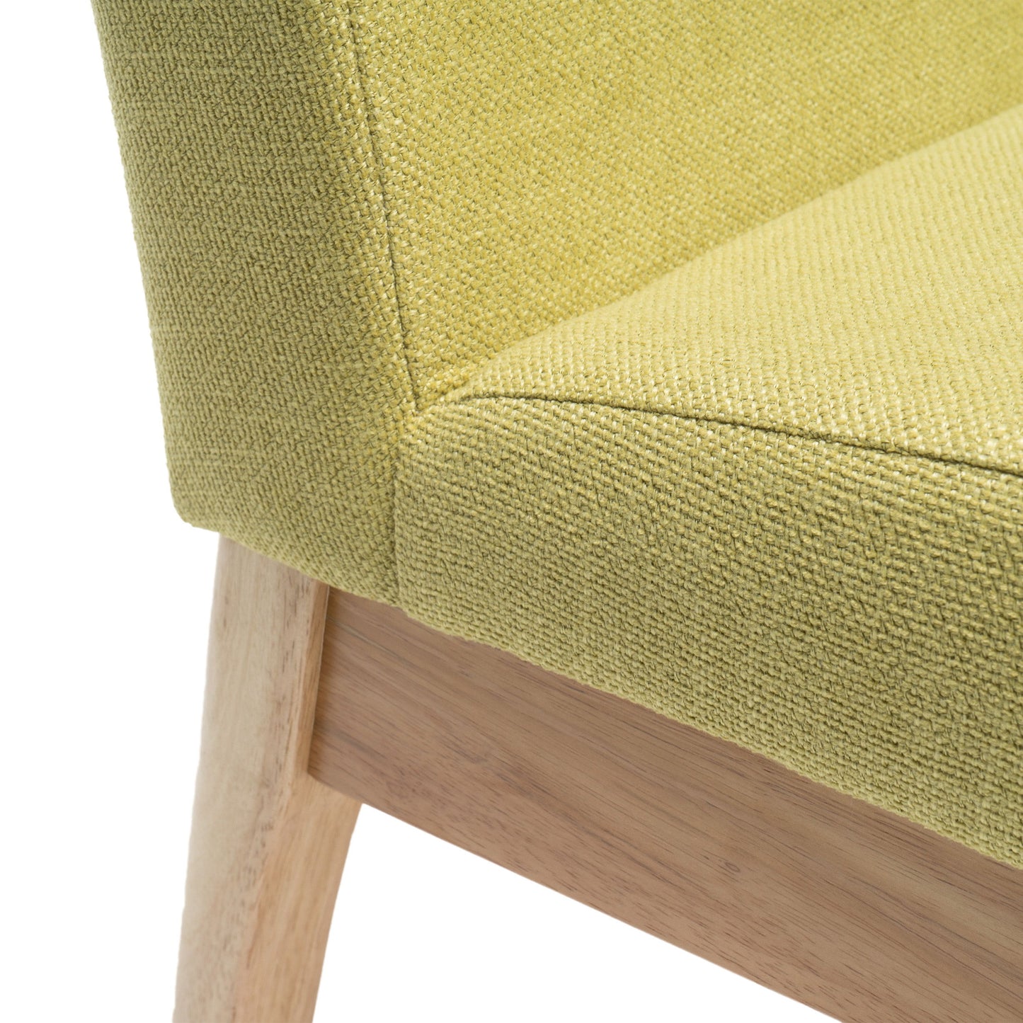 Contemporary Fabric Dining Chairs (Set of 2) - Green / Natural Oak