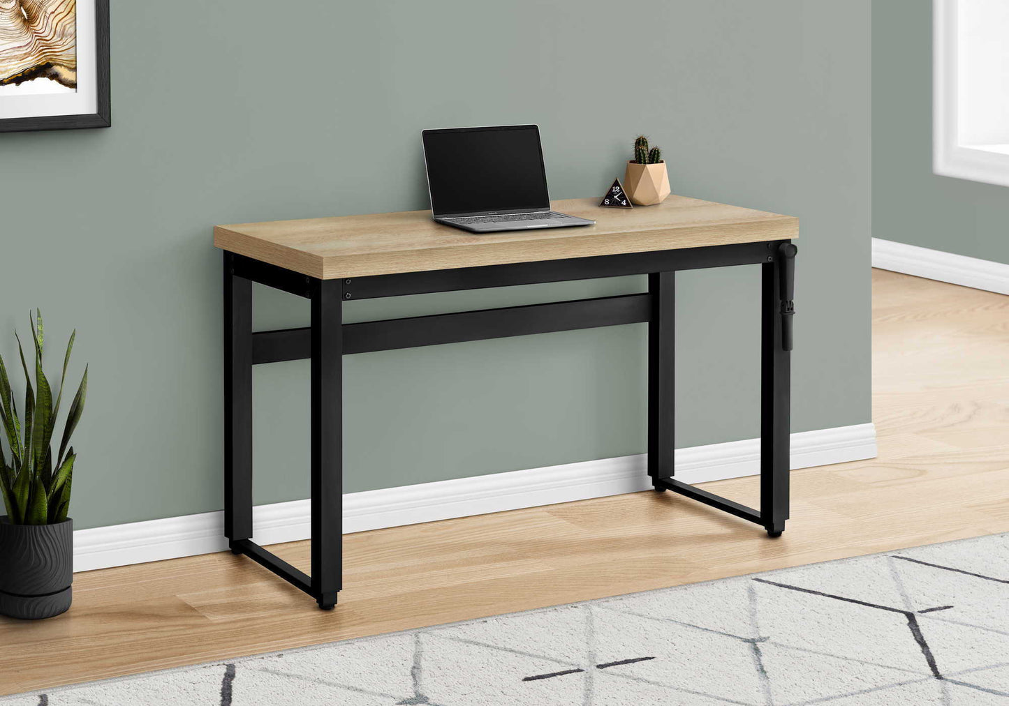 Computer Desk, Home Office, Standing, Adjustable, Laptop, Contemporary & Modern - Natural
