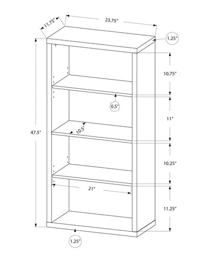 Bookshelf, Bookcase, Etagere, 5 Tier, For Office, Contemporary, Elegant Design - Taupe