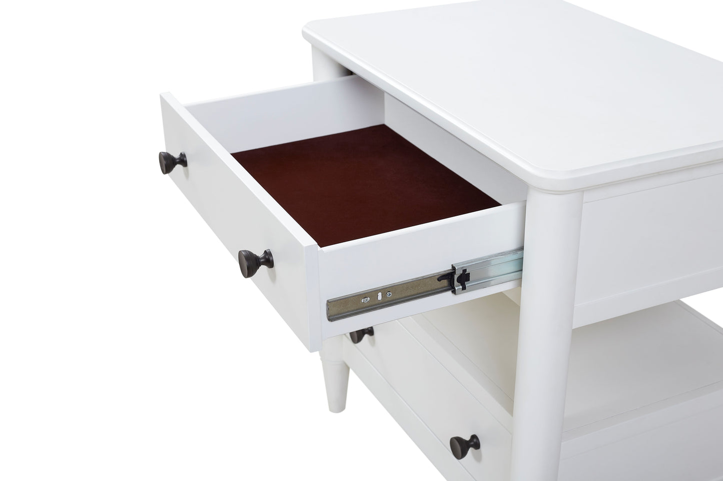 Open Nightstand With 2 Drawers - White