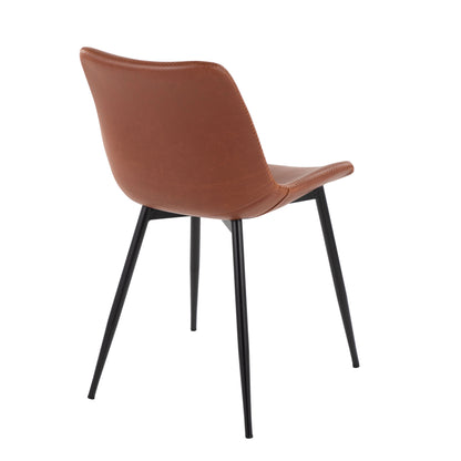 Durango - Contemporary Dining Chair (Set of 2) - Black / Cognac
