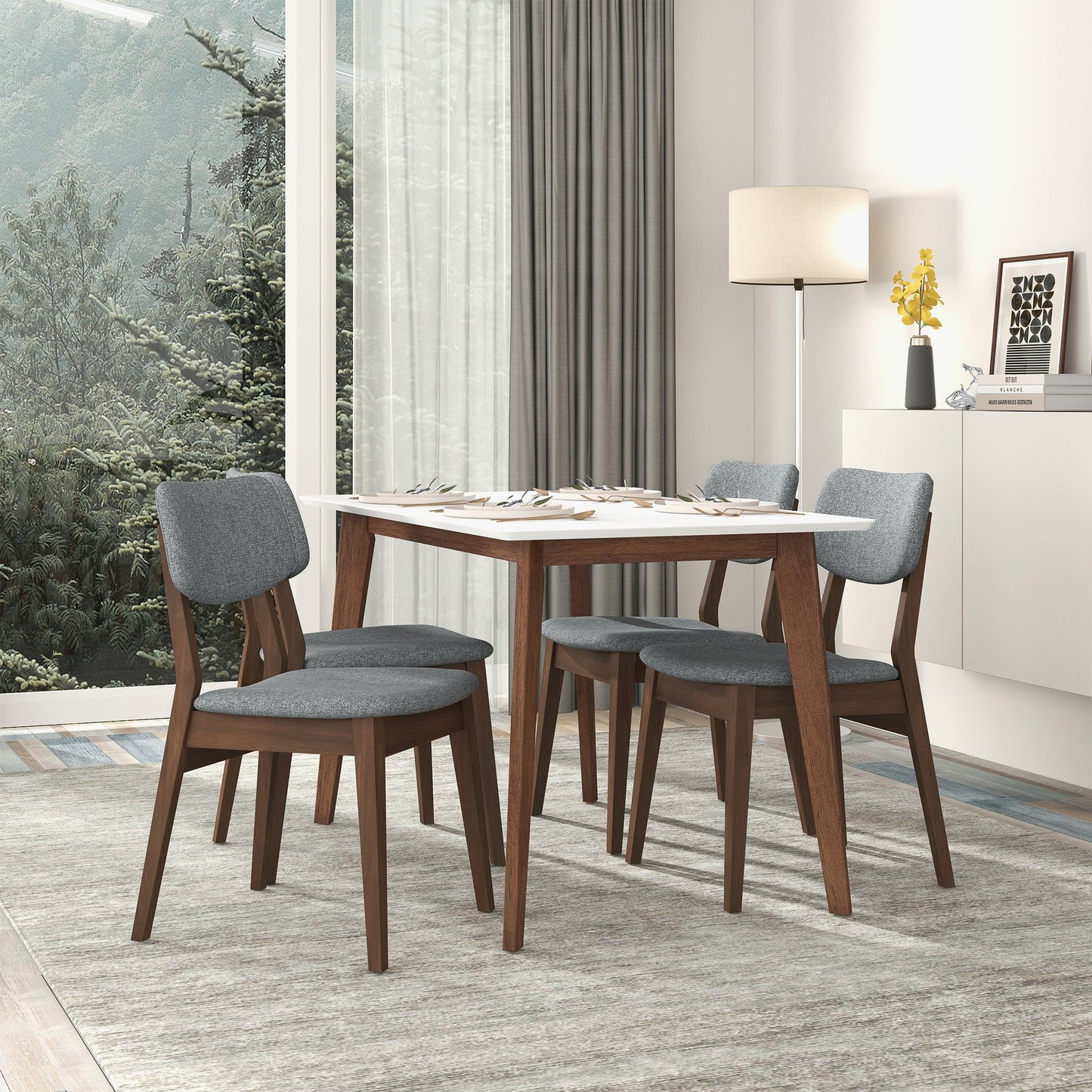 Carlos - Solid Back Side Chair (Set of 2) - Brown / Gray