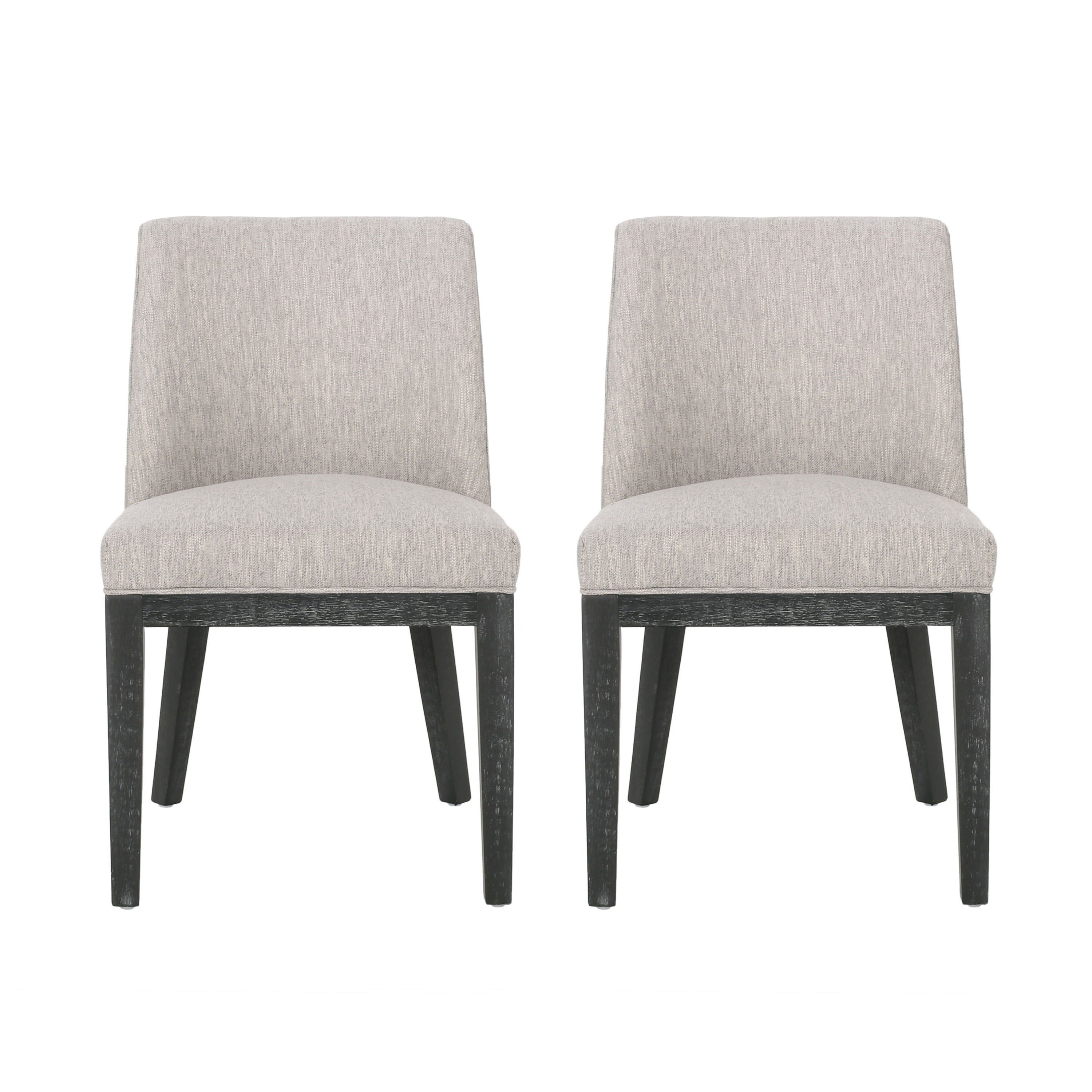 Modern Dining Chair With Durable Fabric Upholstery And Sturdy Wooden Frame (Set of 2) - Light Gray