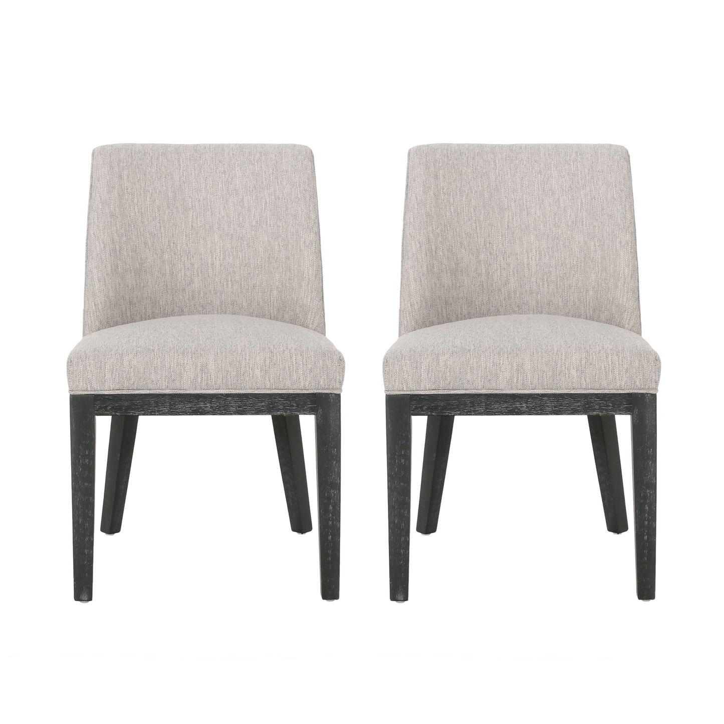 Modern Dining Chair With Durable Fabric Upholstery And Sturdy Wooden Frame (Set of 2) - Light Gray