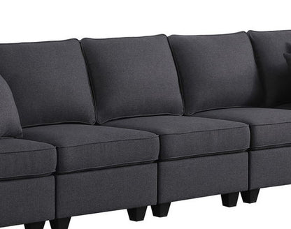 Cooper - 5 Seater Sofa With Cupholder - Dark Gray