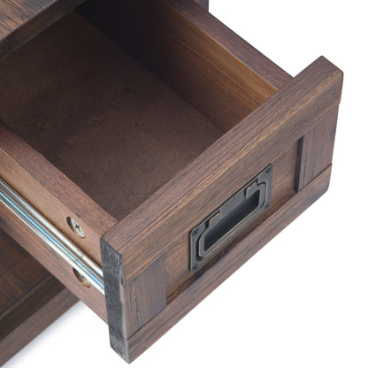 Monroe - Narrow Side Table - Distressed Charcoal Brown