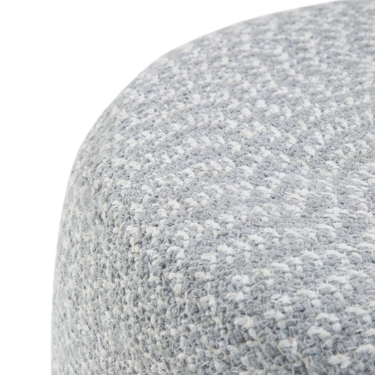 Bayley - Round Braided Pouf - Blue / Natural