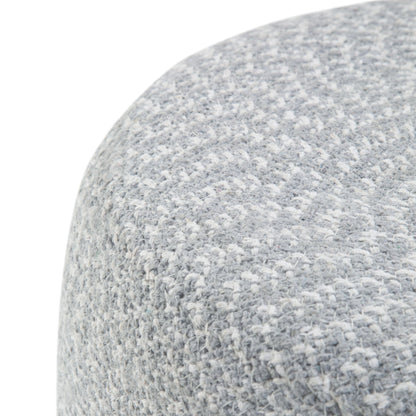 Bayley - Round Braided Pouf - Blue / Natural