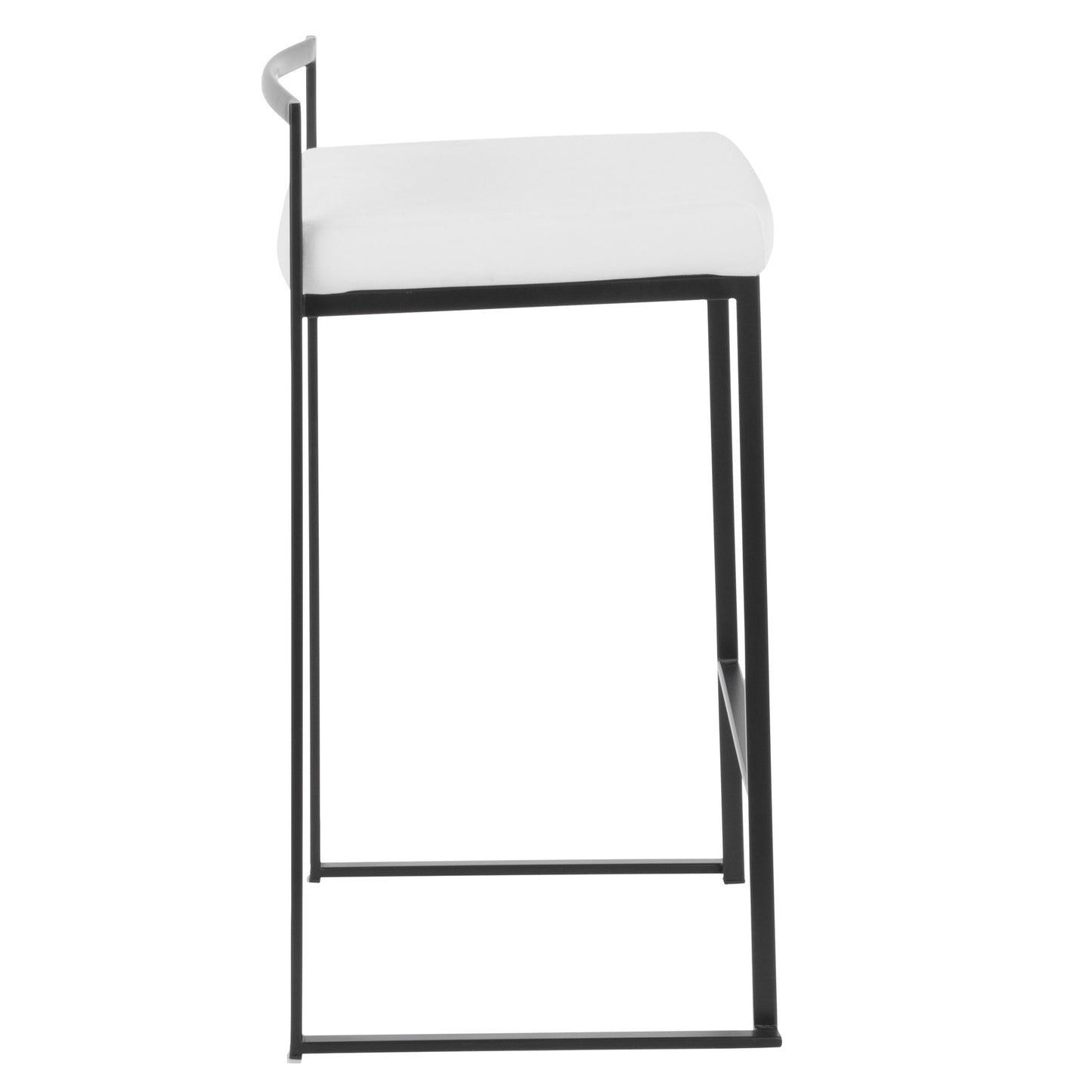 Fuji - Contemporary Stackable Counter Stool (Set of 3) - White / Black