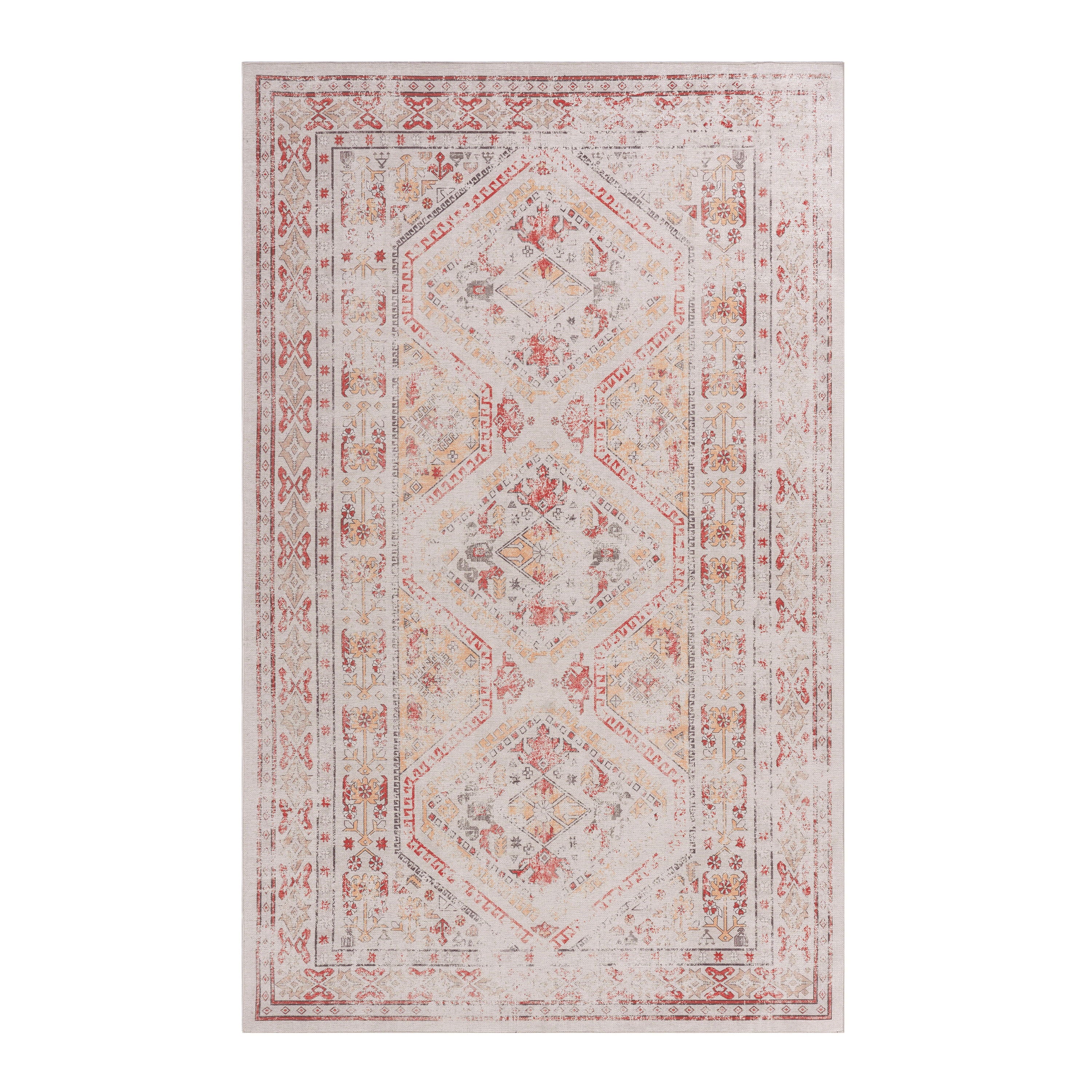 Maval - 5' X 8' Washable Area Rug - Beige