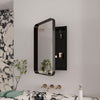 Recessed Metal Framed Medicine Cabinet With Mirror And Adjustable Shelves Wall Mirror With Storage For Bathroom - Black