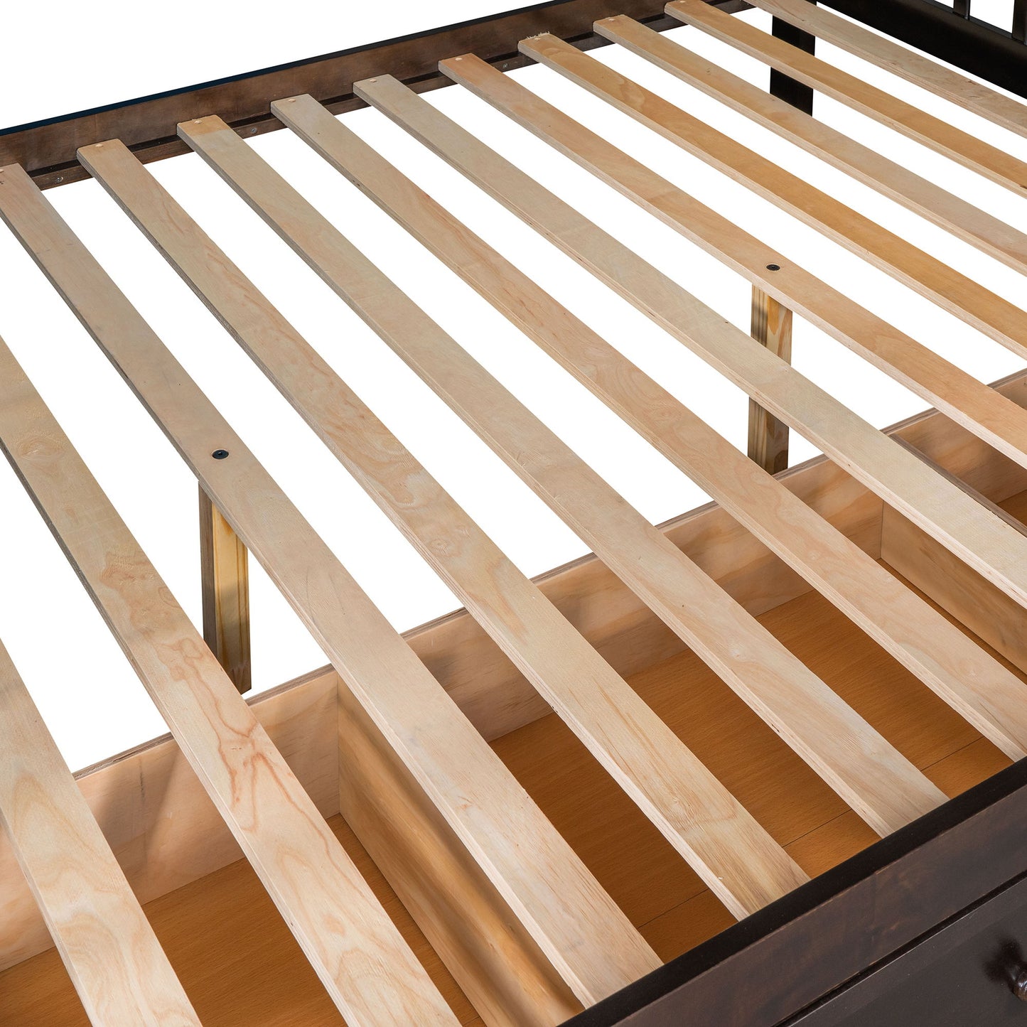 Twin Over Full L Shaped Bunk Bed With 3 Drawers, Ladder And Staircase - Espresso