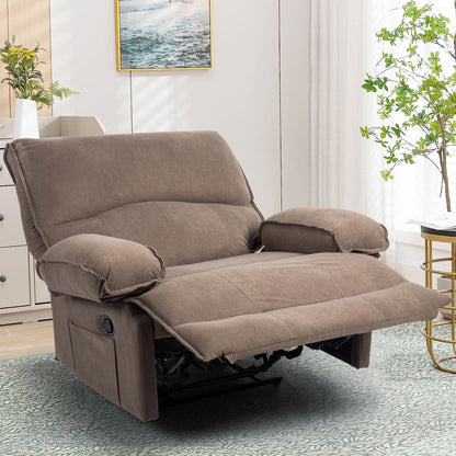 Oversized Manual Recliner Chair Sofa For Living Room - Brown