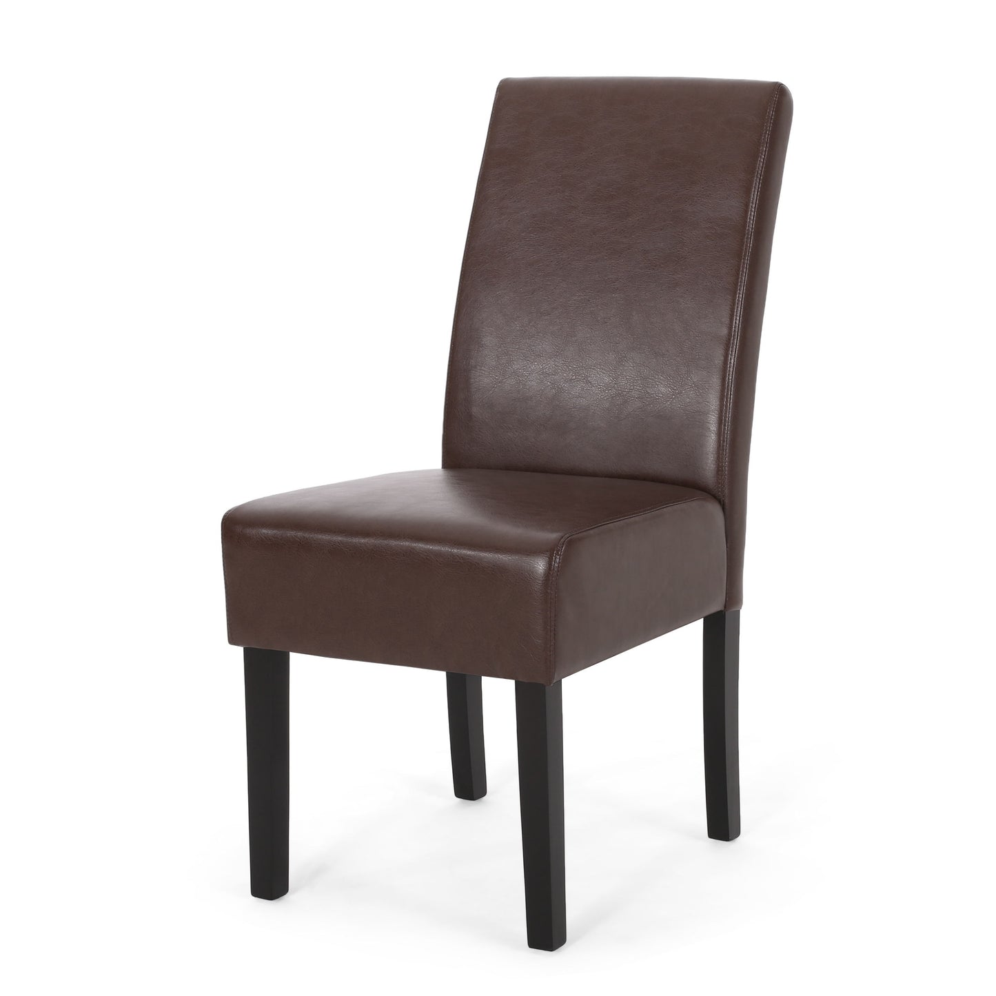 Contemporary Dining Chair (Set of 2) With Upholstery And Rubberwood Legs - Dark Brown