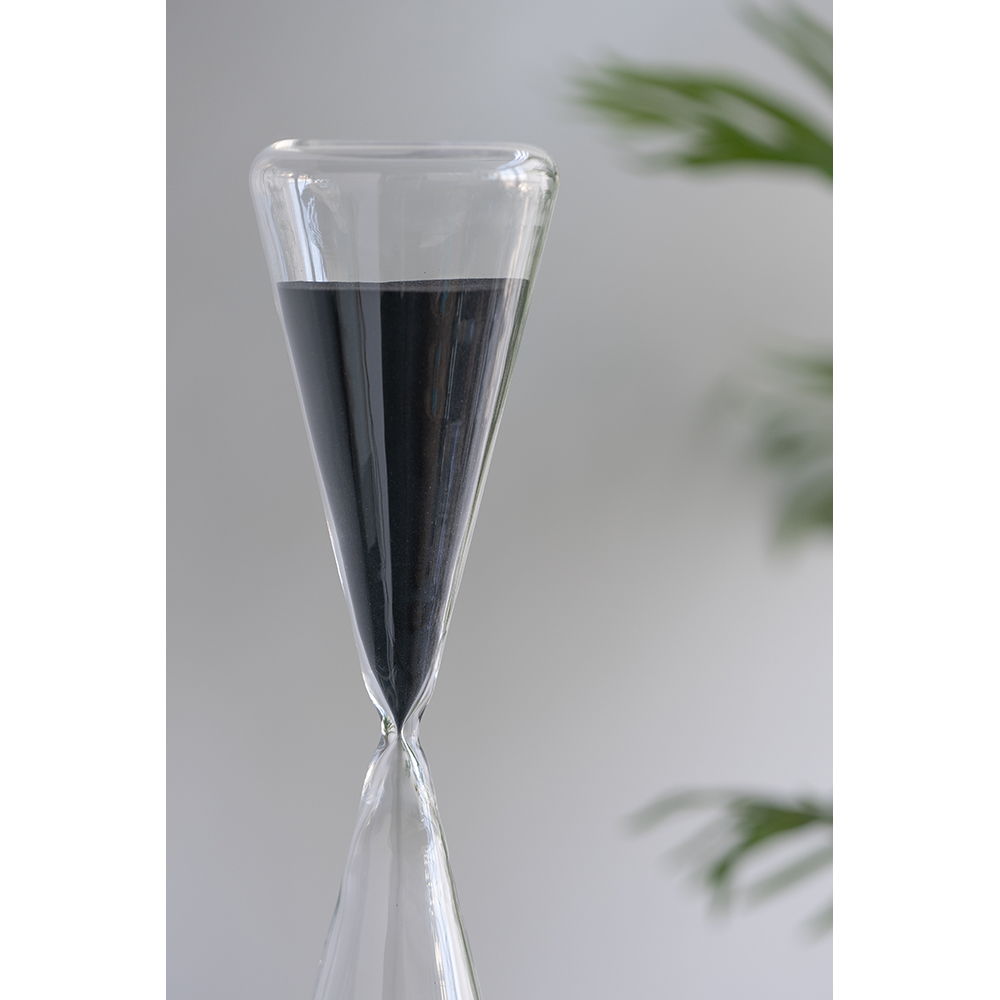 Triangular Shape Hourglass, 90 Minutes, Sand - Black