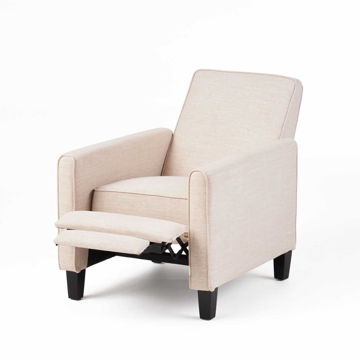 Linen Push Back Chair For Elegant Home - Light Beige
