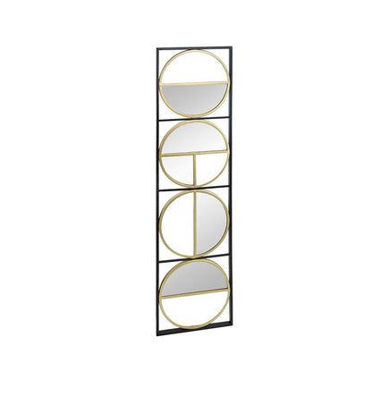 Eclectic Styling Metal Beaded Wall Mirror With Contemporary Design For Bedroom, Liveroom - Golden Black