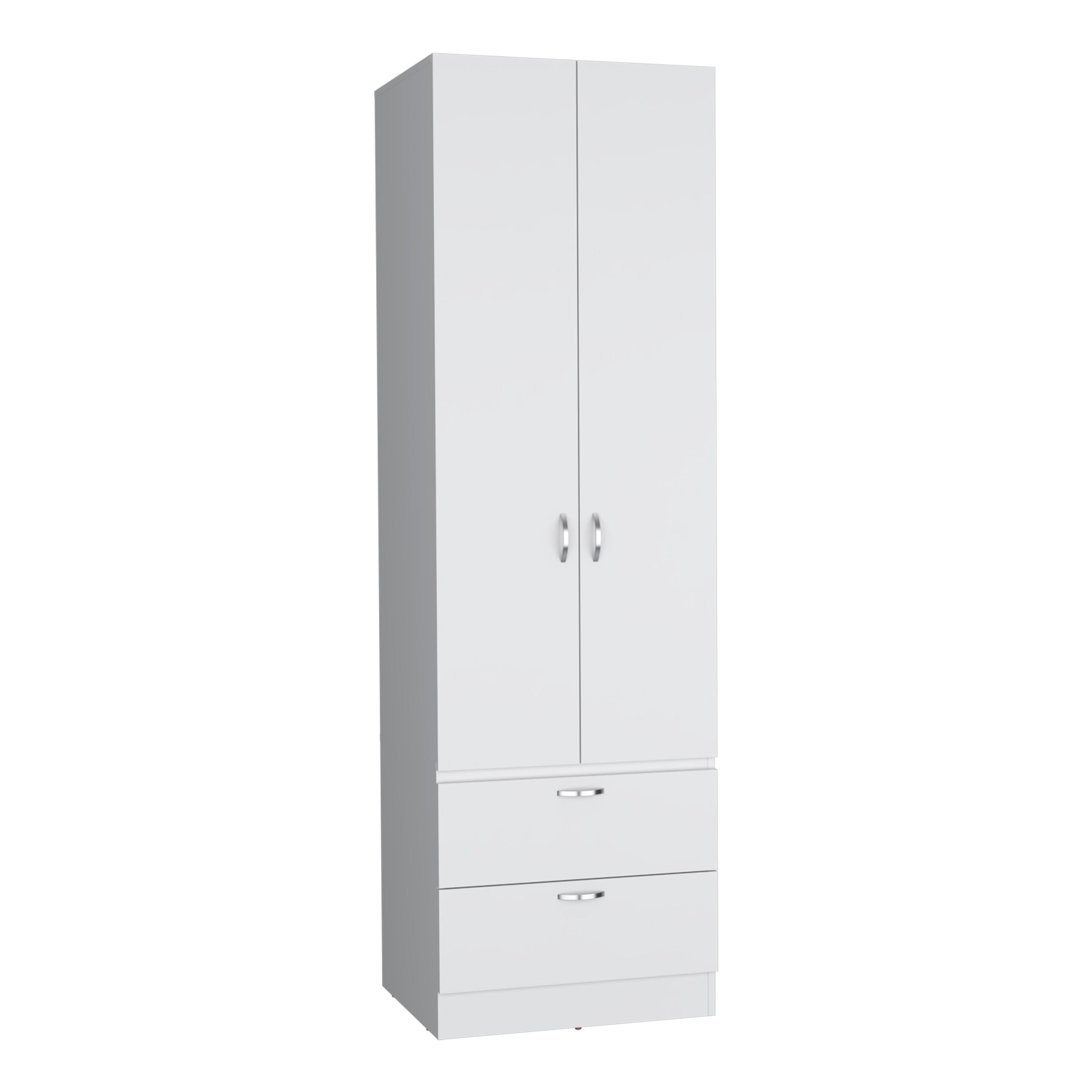 Armoire Wardrove, Hanging Rod, 2 Drawers, 1 Shelf - White
