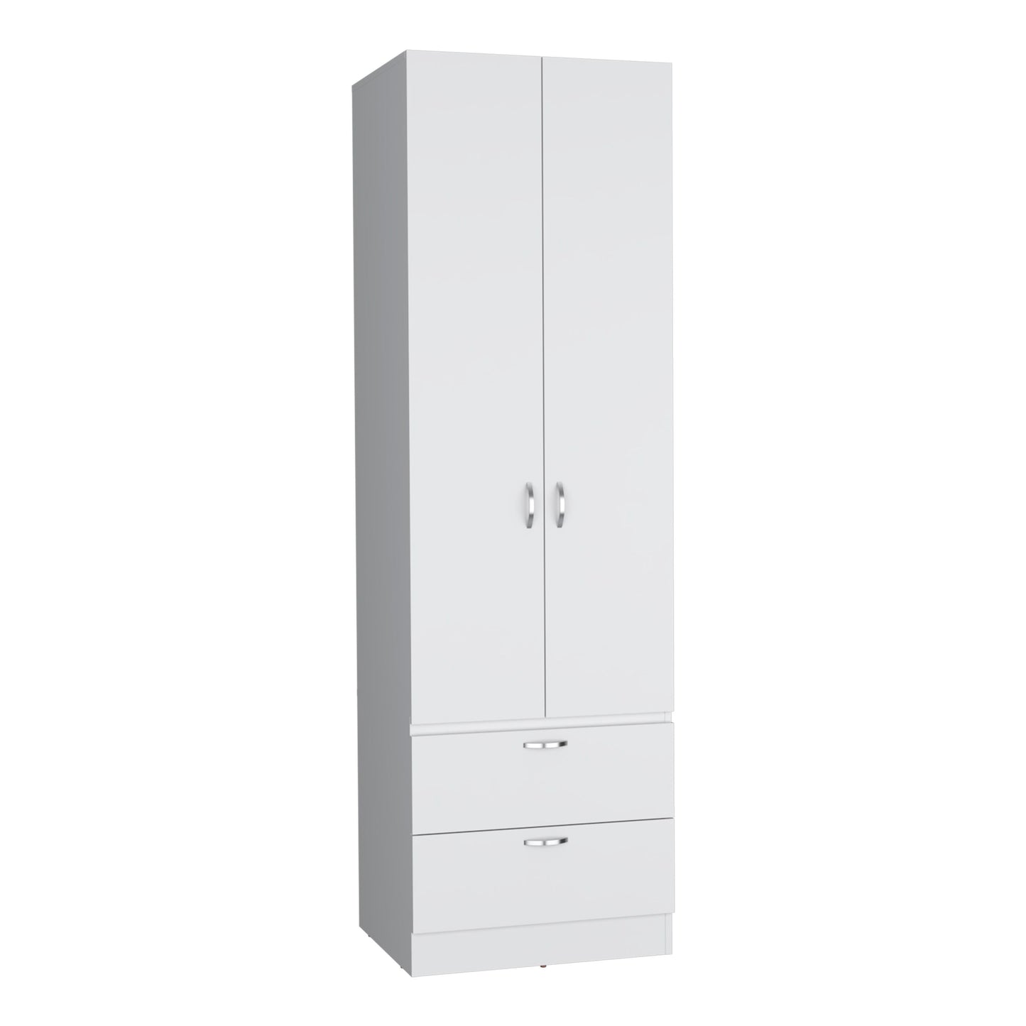 Armoire Wardrove, Hanging Rod, 2 Drawers, 1 Shelf - White