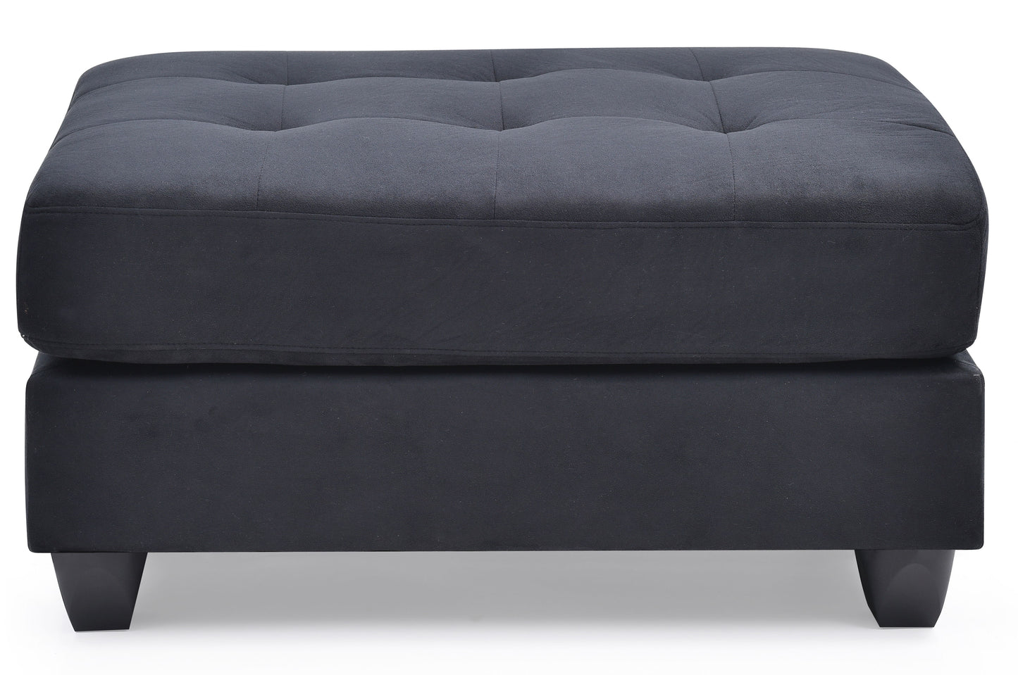 Sleek Contemporary Upholstered Ottoman - Black