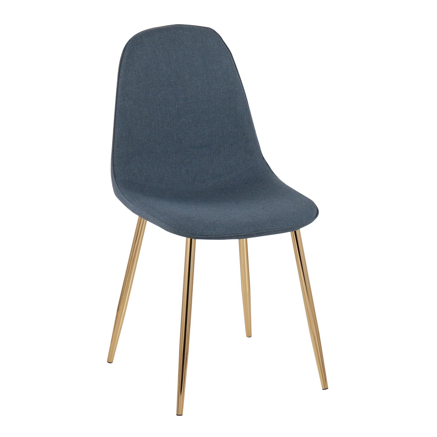 Pebble - Contemporary Chair (Set of 2) - Gold / Blue