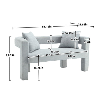 Modern Loveseat Sofa, Comfy Upholstered 2 Seater Sofa - Mint Green
