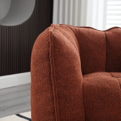 Soft Bean Bag Chair With High Resilient Foam (Chips) - Red / Brown
