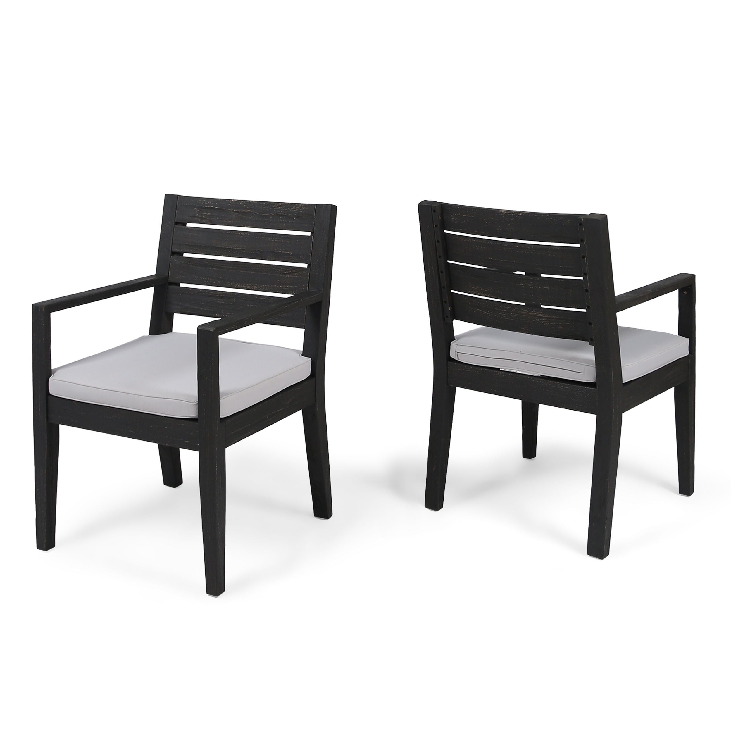 Outdoor Dining Chair (Set of 2) - Dark Gray / Light Gray - Dark Gray