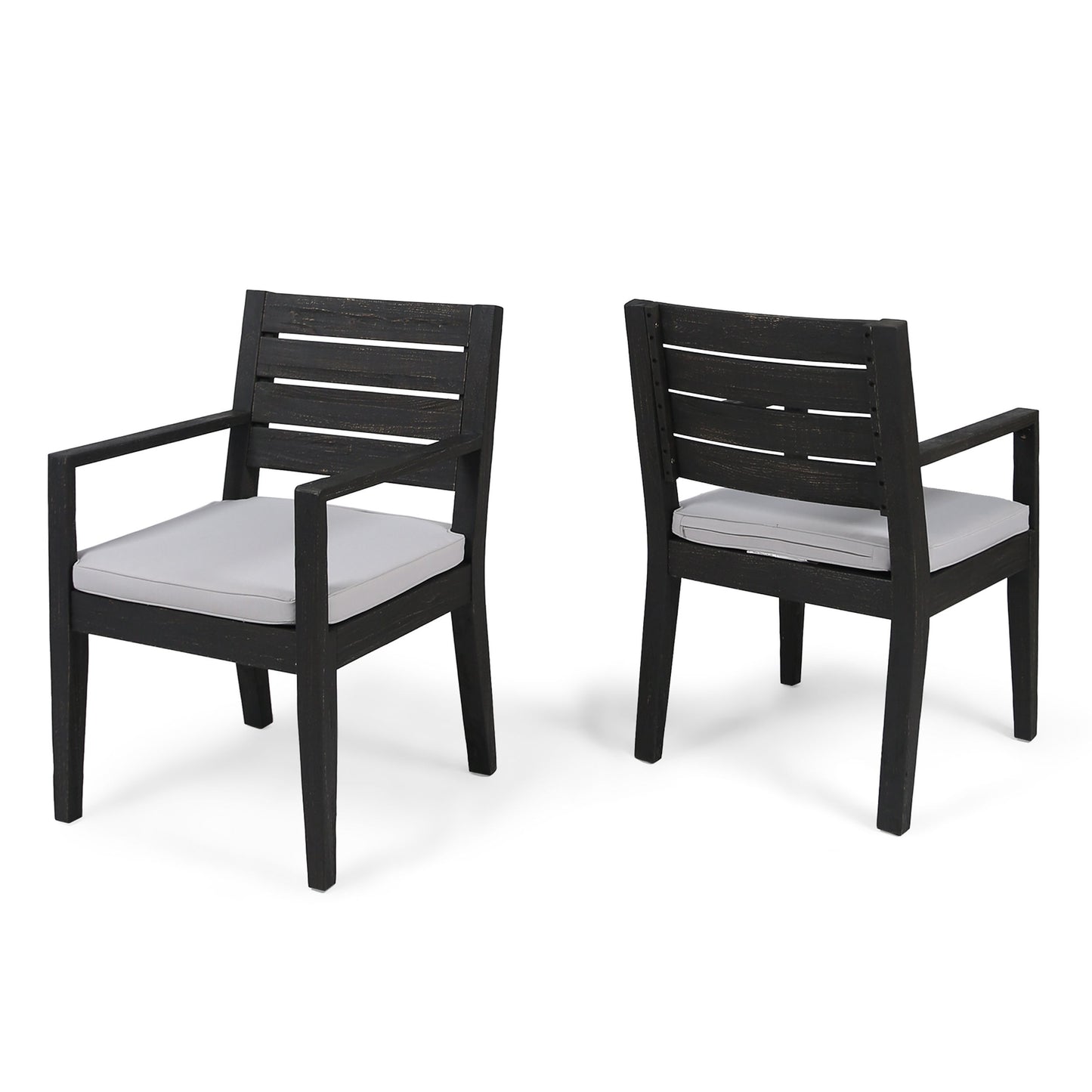 Outdoor Dining Chair (Set of 2) - Dark Gray / Light Gray - Dark Gray