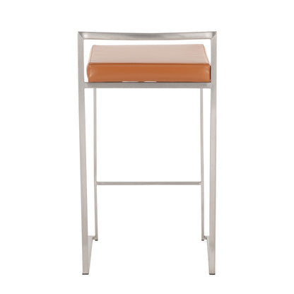 Fuji - Contemporary Stackable Counter Stool (Set of 2) - Camel