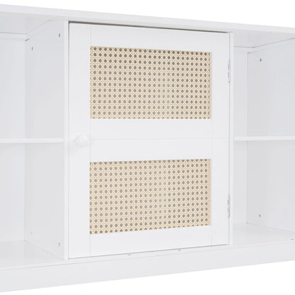 Full Size Wooden Daybed & Twin Size Trundle, And All In One Cabinet And Shelf - White