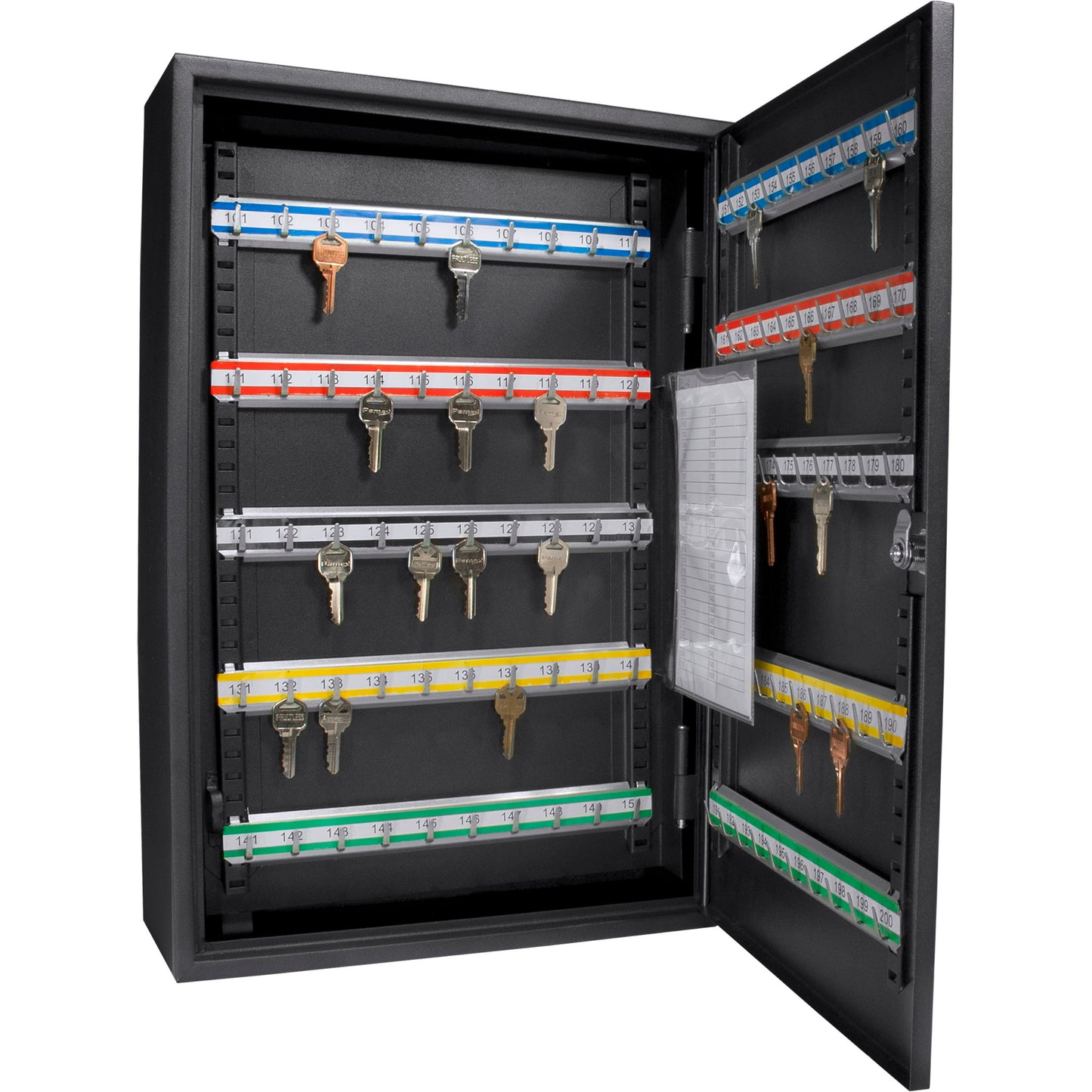 200 Key Adjustable Key Cabinet With Key Lock - Black
