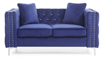 Chic Contemporary Loveseat - Blue
