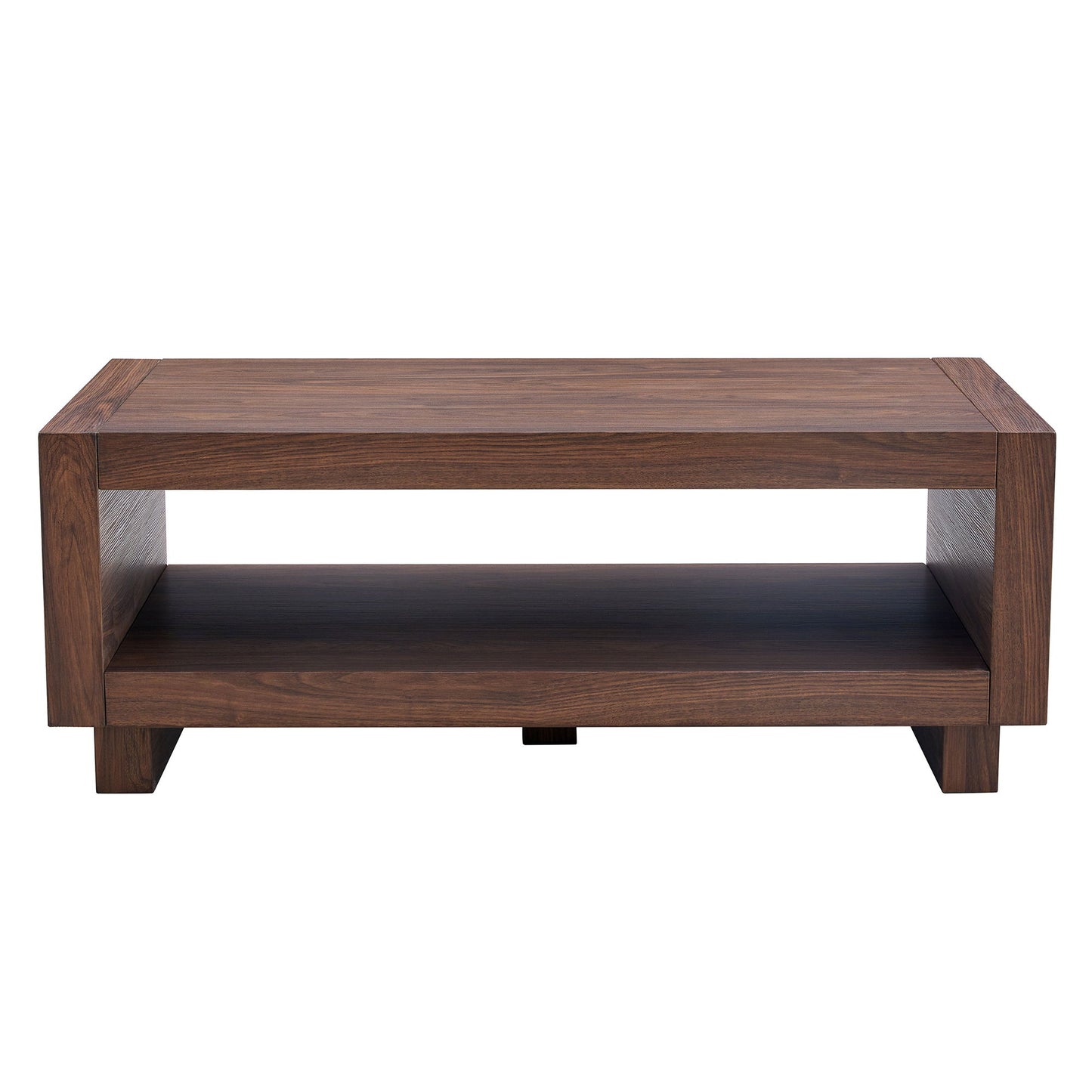 Modern Minimalist Rectangular Coffee Table Measuring Embodies The Simple Charm Of Mid Century Aesthetics, Adding A Touch Of Elegance To Your Living Room - Walnut