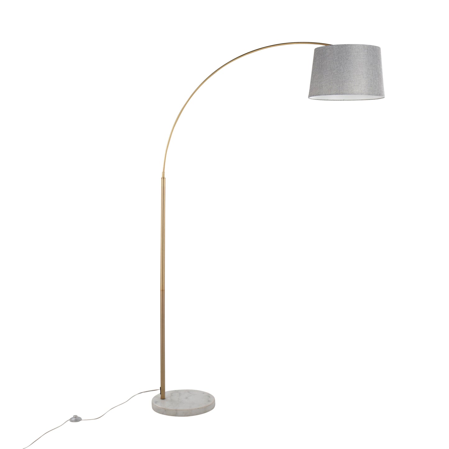March - Contemporary Floor Lamp - Antique Brass / Gray