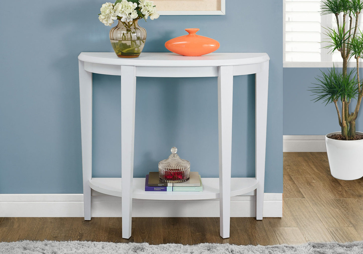 Accent Console Table For Entryway, Contemporary Modern - White