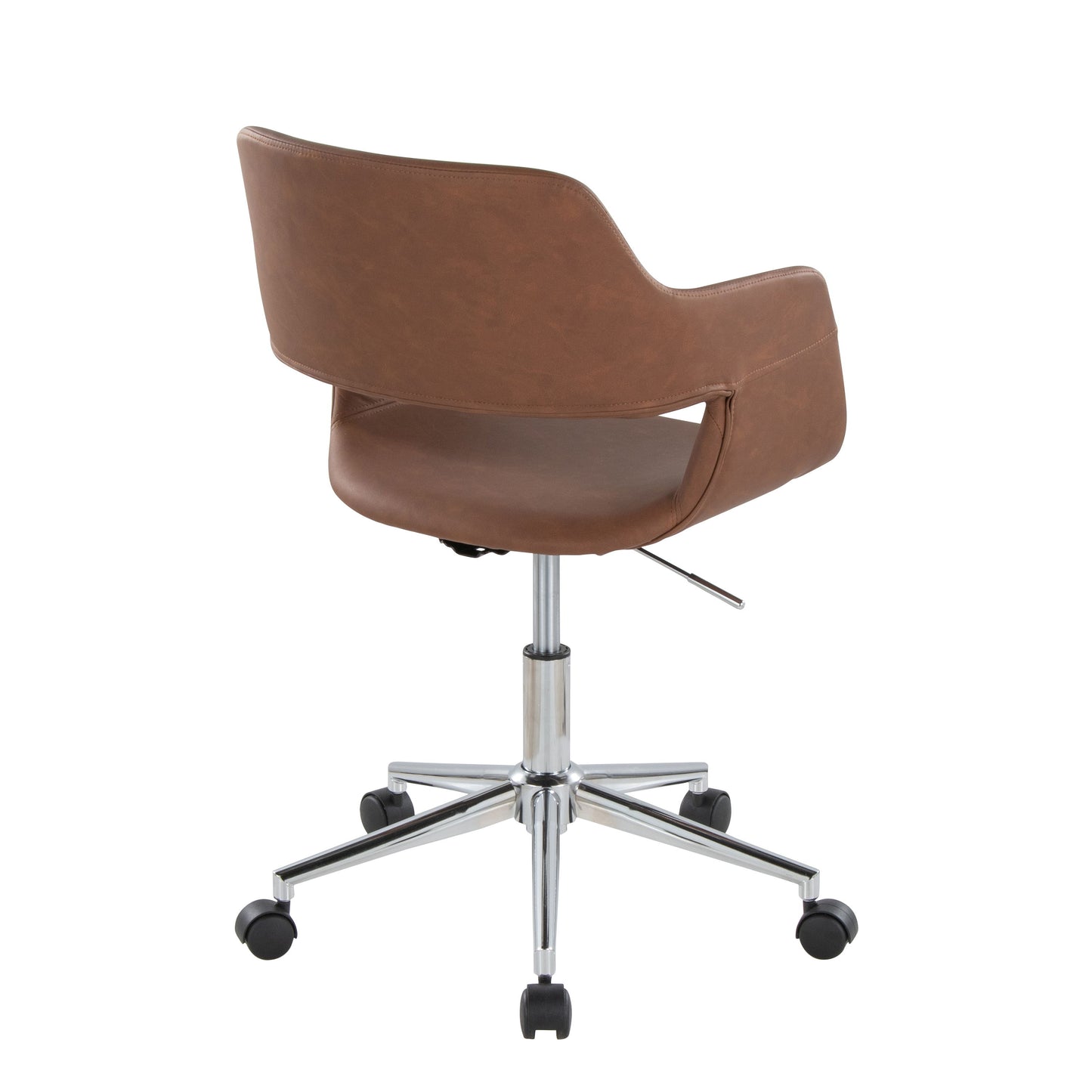 Margarite - Contemporary Task Chair - Chrome / Brown